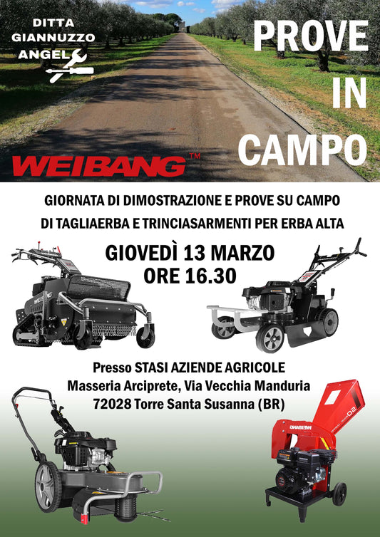 PROVE IN CAMPO. DIMOSTRAZIONE MACCHINE WEIBANG.