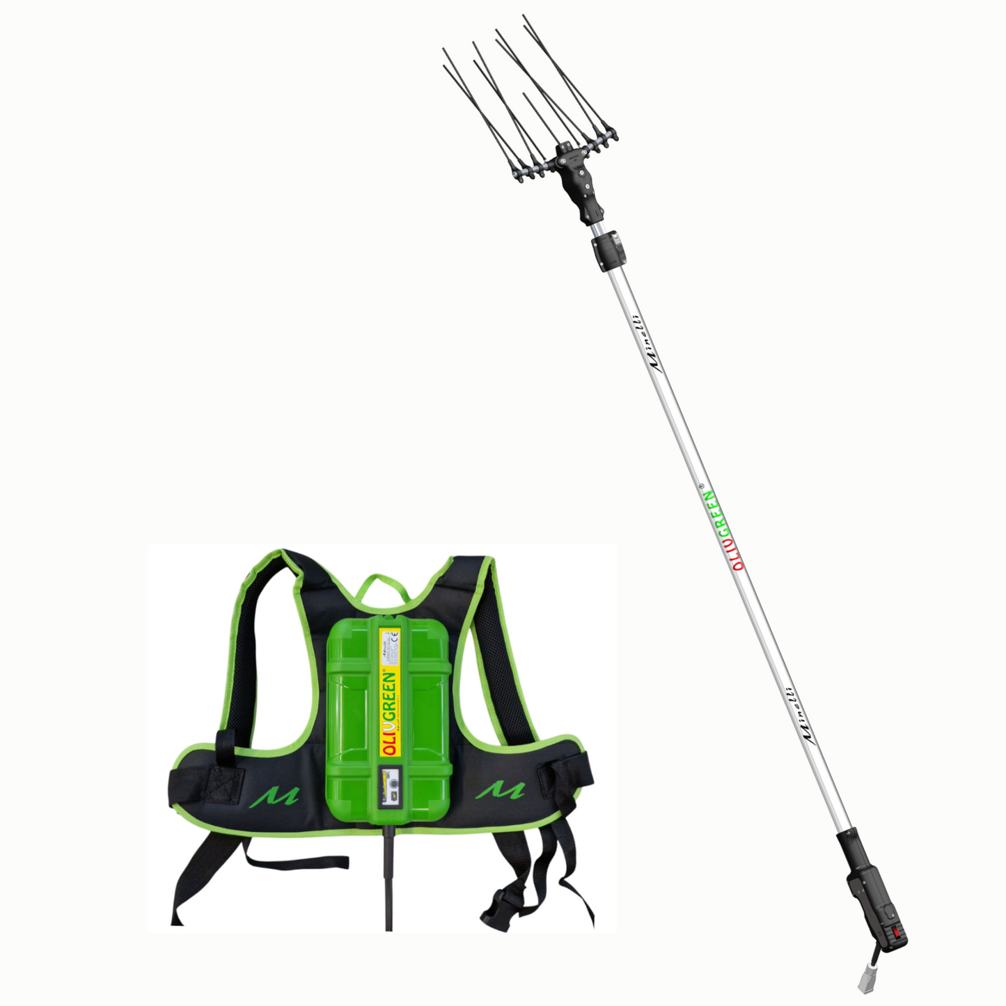 KIT ABBACCHIATORE MINELLI OLIVGREEN 500 PLUS CON BATTERIA A ZAINO 12V